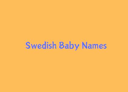 Swedish Origin Baby Boy & Girl Names